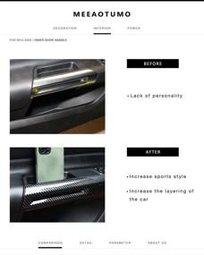 img 3 attached to Enhance Your Interior: MEEAOTUMO Carbon Fiber Door Handle Trim, Premium Accessories