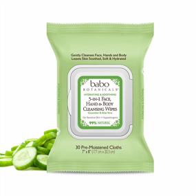 img 4 attached to Babo Botanicals Swim & Sport 3-In-1 Face, Hand & Body Cleansing Wipes - With Natural Cucumber & Aloe Vera, Cucumber Aloe - For Babies, Kids Or Extra Sensitive Skin - 30 Ct