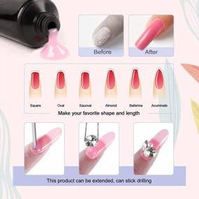 img 1 attached to Poly Nail Gel Set With 36W Nail Lamp, 6 Colors Poly Nail Gel And 6 Colors U V Gel For Nail Extension With Top Base Coat Nail Art Tools Starter Kit, Nail Accessories Design DIY Home Or Salon Use