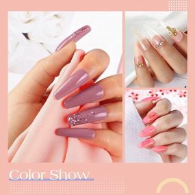 img 2 attached to Poly Nail Gel Set With 36W Nail Lamp, 6 Colors Poly Nail Gel And 6 Colors U V Gel For Nail Extension With Top Base Coat Nail Art Tools Starter Kit, Nail Accessories Design DIY Home Or Salon Use