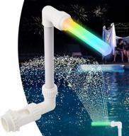 7-color changing led pool light with waterfall fountain, ideal for above/in-ground pools, outdoor decor, pump return outlet sprinkler nozzle, garden pond aerator logo