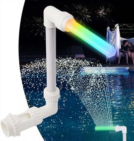 img 4 attached to 7-Color Changing LED Pool Light With Waterfall Fountain, Ideal For Above/In-Ground Pools, Outdoor Decor, Pump Return Outlet Sprinkler Nozzle, Garden Pond Aerator