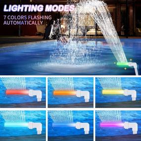 img 3 attached to 7-Color Changing LED Pool Light With Waterfall Fountain, Ideal For Above/In-Ground Pools, Outdoor Decor, Pump Return Outlet Sprinkler Nozzle, Garden Pond Aerator