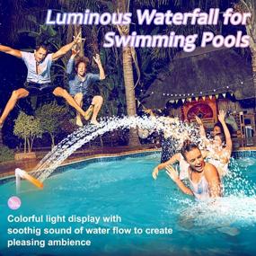 img 2 attached to 7-Color Changing LED Pool Light With Waterfall Fountain, Ideal For Above/In-Ground Pools, Outdoor Decor, Pump Return Outlet Sprinkler Nozzle, Garden Pond Aerator