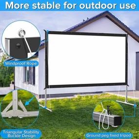 img 1 attached to JWSIT 110 Inch Outdoor Movie Screen - Portable Video Projection Screen With Stand And Carrying Bag For Home Theater Backyard, Upgraded 3 Layers PVC 16:9 Screen For Movie Nights