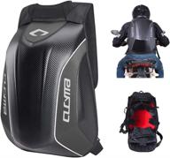 cucyma waterproof motorcycle backpack: carbon fiber hard shell, reflective strip, helmet storage, large capacity, stealth holder, ideal for motocross racing and riding - turtle bag expanded capacity, thickened version логотип