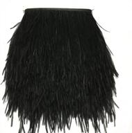 2 ярда, натуральные окрашенные страусиные перья, отделка бахромой-kolight, упаковка из 4 дюймов для самостоятельного шитья платья, украшения костюмов (черный) логотип
