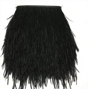 img 4 attached to 2 ярда, натуральные окрашенные страусиные перья, отделка бахромой-KOLIGHT, упаковка из 4 дюймов для самостоятельного шитья платья, украшения костюмов (черный)