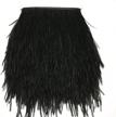 2 yards natural dyed ostrich feathers trim fringe - kolight pack of 4 inch for diy dress sewing crafts costumes decoration (black) logo