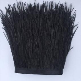 img 3 attached to 2 ярда, натуральные окрашенные страусиные перья, отделка бахромой-KOLIGHT, упаковка из 4 дюймов для самостоятельного шитья платья, украшения костюмов (черный)
