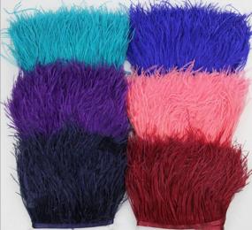 img 1 attached to 2 Yards Natural Dyed Ostrich Feathers Trim Fringe - KOLIGHT Pack Of 4 Inch For DIY Dress Sewing Crafts Costumes Decoration (Black)