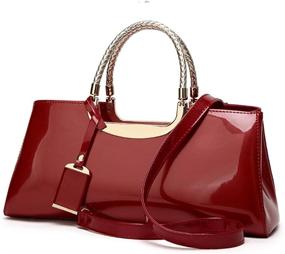 img 3 attached to Leather Structured Shoulder Handbag Evening Women's Handbags & Wallets at Satchels