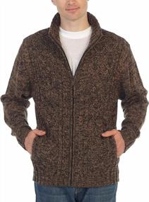 img 3 attached to Mens Heavy Weight Cardigan Twisted Knit Regular Fit Full-Zipper Sweater By Gioberti