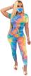 women 2pcs tracksuit set long sleeve pants tie dye sports outfits summer high waist bodycon yoga clothes set logo