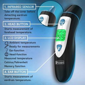 img 1 attached to Digital Infrared Forehead And Ear Thermometer For Adults, Children And Babies - Accurate Medical Readings With IProven DMT-489 Fever Thermometer In Black
