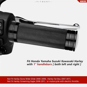 img 3 attached to 🏍️ Enhance Your Motorcycle Experience with KICRY 1" Motorcycle Hand Grips: Black Chrome Handlebar Grips for Harley Touring, Honda, Yamaha, Suzuki, Kawasaki