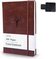 wertioo hardcover journal - 200 pages with thick 100gsm paper, leather lined notebook for men and women, a5 size writing journal with pen holder, perfect for work - 8.4 x 5.7 in logo