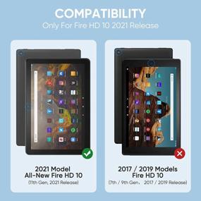 img 3 attached to SITHON Мягкий полупрозрачный матовый чехол из ТПУ для совершенно новых планшетов Amazon Fire HD 10 и 10 Plus (11-е поколение, выпуск 2021 г.) — черный