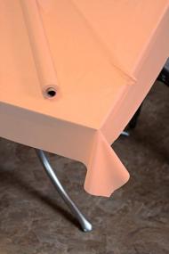 img 1 attached to Персиковая пластиковая крышка для банкетного стола - 40 дюймов X 300 футов - высококачественная и прочная