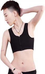 img 4 attached to BaronHong Middle Zipper Mesh Chest Binder Corset: A Plus-Size Tomboy Trans Lesbian Must-Have!