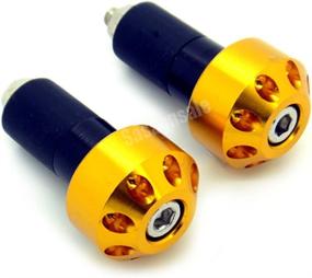 img 1 attached to 🏍️ GT-Speed Gold CNC Motorcycle Bar Ends: Perfect Compatible/Replacement for 7/8" Handlebar Grips, Bar-End Plugs Cap