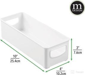 img 2 attached to mDesign Small Plastic Kitchen Storage Bins with Handles - Organizers for Pantry, Cabinet, Refrigerator or Freezer Shelves - Food Storage Containers for Fruit, Yogurt, Snack Pouches - Pack of 6, White