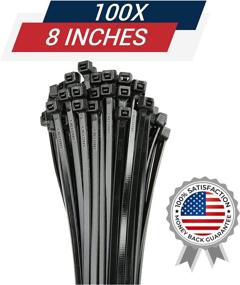 img 1 attached to 🔗 Pack of 100 Self-Locking Cable Ties, Ultra Strong 6.6 Nylon, 12 inch Length, 0.2 inch Width - Ideal for Organizing and Securing Objects