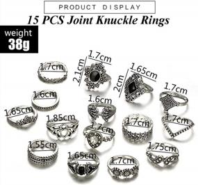 img 1 attached to Women'S Vintage Crystal Stacking Knuckle Rings Set - Gold/Silver Bohemian Finger Rings