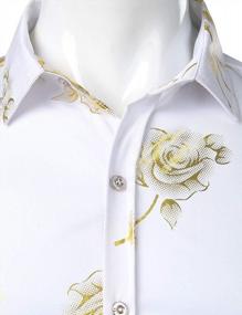 img 2 attached to ZEROYAA Men's Clothing: Trendy Golden Floral Print for Stylish Hipsters