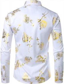 img 3 attached to ZEROYAA Men's Clothing: Trendy Golden Floral Print for Stylish Hipsters