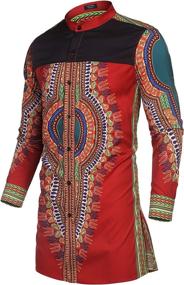 img 3 attached to 👕 COOFANDY African Dashiki Sleeve Button Men's Clothing: Elevate Your Style with Vibrant Shirts!