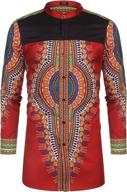 👕 coofandy african dashiki sleeve button men's clothing: elevate your style with vibrant shirts! logo