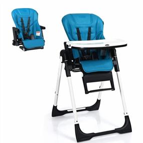 img 4 attached to Transform Your Child'S Dining Experience With INFANS 4 In 1 High Chair - Adjustable Height, Reclining, Removable Tray & Cushion, Easy Fold - Perfect For Baby, Infant & Toddler In Blue