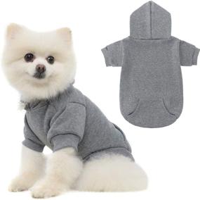 img 4 attached to 🐾 Cozy and Functional Basic Dog Hoodie - Keep Your Furry Friend Stylishly Warm with a Leash Hole, Pocket, and XS-XXL Sizes