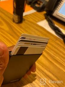 img 5 attached to Минималистский всплывающий кошелек для мужчин с блокировкой RFID - тонкий держатель кредитной карты с металлическим корпусом ID от LUNGEAR