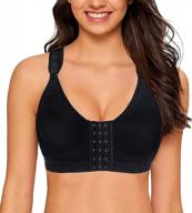 👙 yianna women's post-operation front closure sports bra with brassiere logo