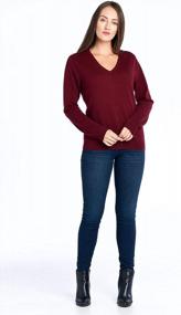 img 2 attached to Women'S 100% Cashmere Soft V-Neck Long Sleeve Sweater