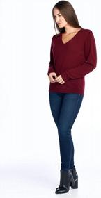 img 3 attached to Women'S 100% Cashmere Soft V-Neck Long Sleeve Sweater