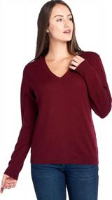 img 4 attached to Women'S 100% Cashmere Soft V-Neck Long Sleeve Sweater