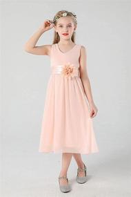 img 3 attached to Bow Dream Bridesmaids V Neckline Champagne Girls' Clothing : Dresses