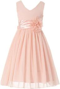 img 4 attached to Bow Dream Bridesmaids V Neckline Champagne Girls' Clothing : Dresses