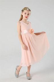 img 2 attached to Bow Dream Bridesmaids V Neckline Champagne Girls' Clothing : Dresses