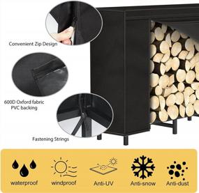 img 1 attached to LIANTRAL 8Ft Firewood Rack Outdoor With Cover, Fire Wood Log Storage Rack Bracket Kit Heavy Duty Steel Fireplace Wood Holder