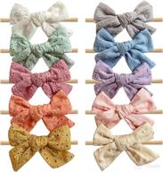 nylon baby girl headbands and hair bow, elastic hairbands for newborns, infants, and toddlers by cherssy логотип