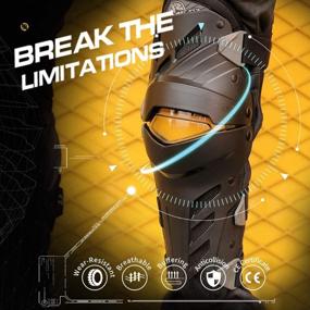 img 2 attached to 🏍️ Scoyco 4pcs Motorcycle Knee Shin Guards with Anti-Slip CE Armored Elbow Guard Pads, Powersport Protection for Motocross Racing and Moto Cycling