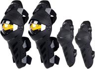 🏍️ scoyco 4pcs motorcycle knee shin guards with anti-slip ce armored elbow guard pads, powersport protection for motocross racing and moto cycling logo