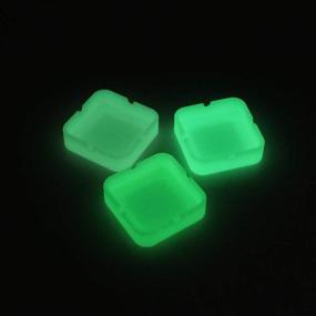 img 4 attached to Set Of 3 HOWDIA Square Luminous Silicone Ashtrays, Portable Glow In The Dark 8×8CM, Funny & Cool Yellow Design