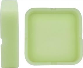 img 2 attached to Set Of 3 HOWDIA Square Luminous Silicone Ashtrays, Portable Glow In The Dark 8×8CM, Funny & Cool Yellow Design