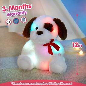 img 3 attached to Glow Dog Plush Toy: BSTAOFY 12'' Light Up Puppy Stuffed Animal With Bow Tie LED Nightlight For Toddler Kids Boys Girls Birthday Bedtime Companion