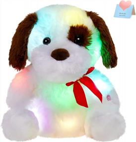 img 4 attached to Glow Dog Plush Toy: BSTAOFY 12'' Light Up Puppy Stuffed Animal With Bow Tie LED Nightlight For Toddler Kids Boys Girls Birthday Bedtime Companion